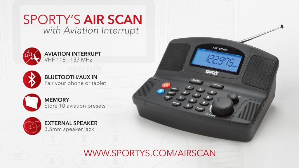 Sporty’s Introduces Air Scan® Radio with Bluetooth Media Center